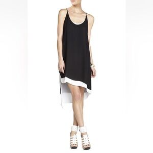 BCBGMAXAZRIA Gigi Strappy Sleeveless Double Sheer High Low Tank Dress XS